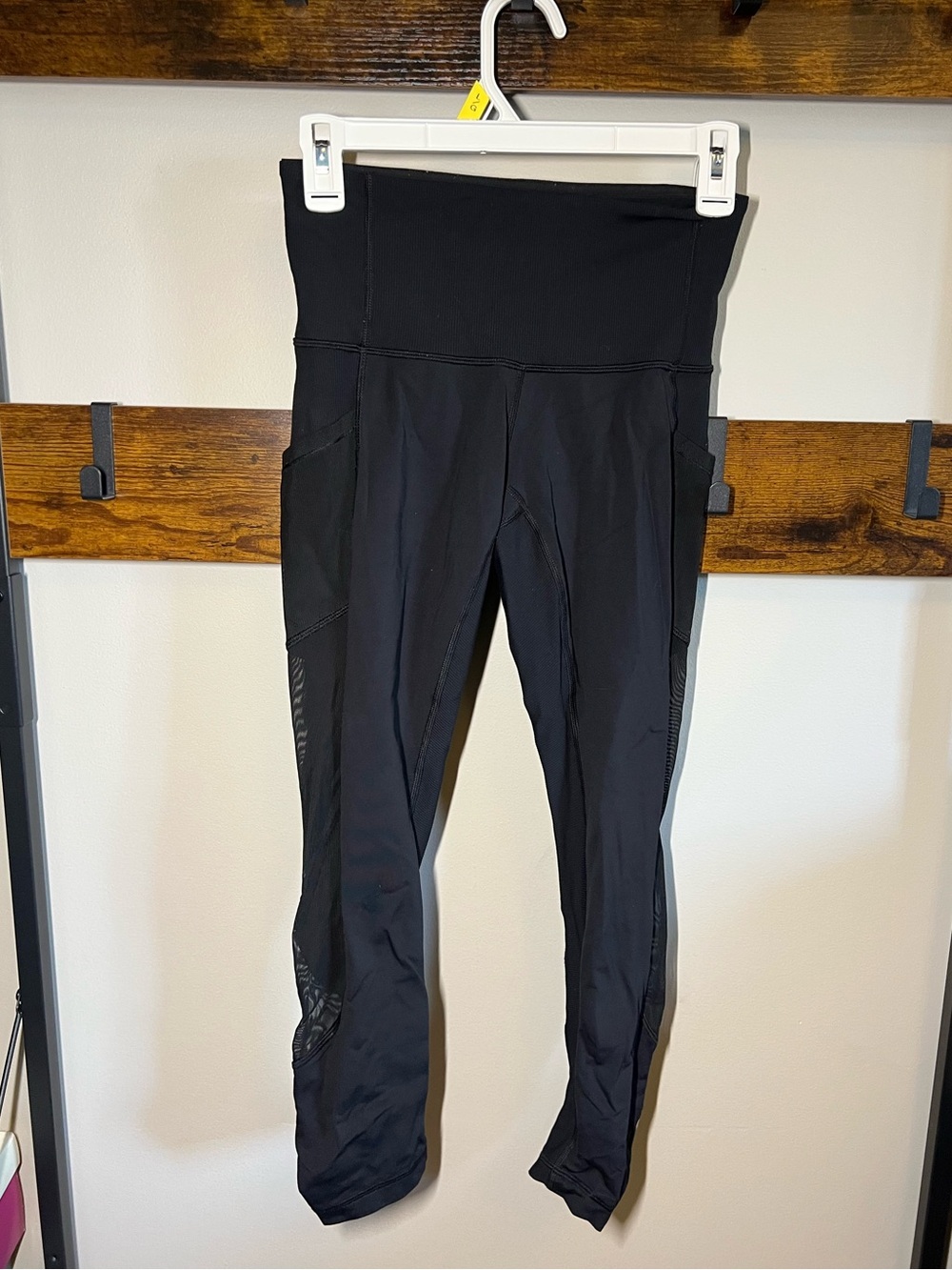 Lululemon Black High-Rise Leggings with Mesh Side Panels